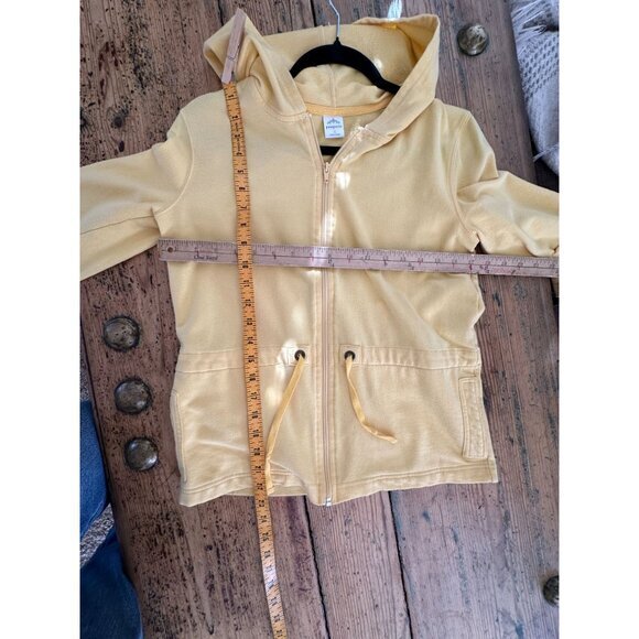 Passports Womens Yellow‎ Sweatshirt Small Zip up hooded drawstring Cotton - Picture 6 of 6